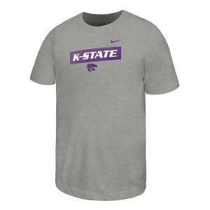 Kansas State Wildcats Nike Core Kids' T-Shirt Small Dark Grey Heather