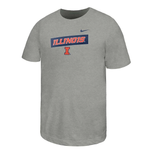 Illinois Fighting Illini Nike Core Kids' T-Shirt Large Dark Grey Heather