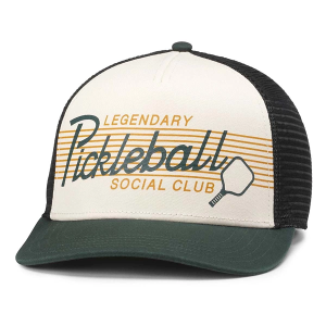 American Needle Sinclair Pickle Ball Snapback Hat One Size Black/Ivory/Kelly