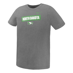North Dakota Fighting Hawks Nike Core Kids' T-Shirt 7 Grey Heather