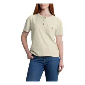 Women's Carhartt Loose Fit Heavyweight Henley Medium Oat Milk