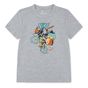 Kids' Nike Boxy Biking T-Shirt 7 Light Smoke Grey Heather