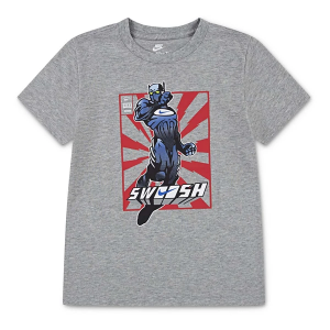 Kids' Nike Swooshman T-Shirt 6 Dark Grey Heather