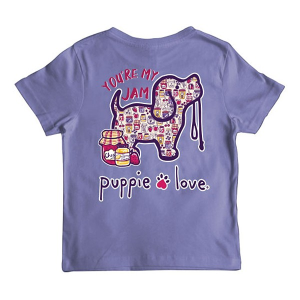 Kids' Puppie Love You're My Jam Pup T-Shirt Medium Violet
