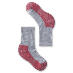 Kids' Smartwool Light Cushion Crew Hiking Socks Small Light Grey/Red Singles