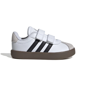 Boys' adidas VL Court 3.0 CF Sneakers Toddler 8T Regular White/Black/Grey Heather