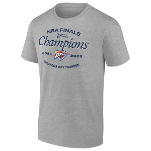 Oklahoma City Thunder 2025 Finals Champions Celebration Fanatics T-Shirt Small Steel