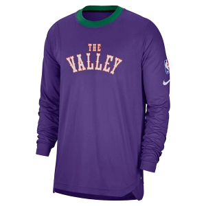 Phoenix Suns 2024 City Edition Pregame Nike Long Sleeve T-Shirt Medium Purple