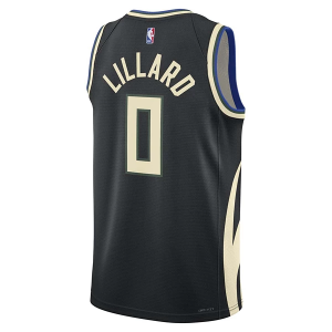 Milwaukee Bucks Damian Lillard #0 Nike Statement Jersey Small Black