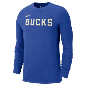 Milwaukee Bucks 2024 City Edition Logo Nike Long Sleeve T-Shirt Small Royal