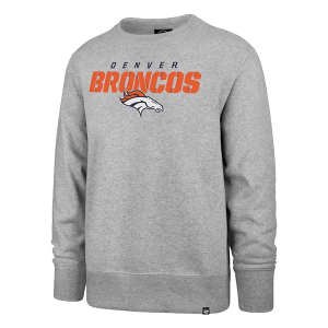 Denver Broncos 47 Brand Traction Crewneck Small Grey Heather
