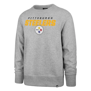 Pittsburgh Steelers 47 Brand Traction Crewneck Medium Grey Heather
