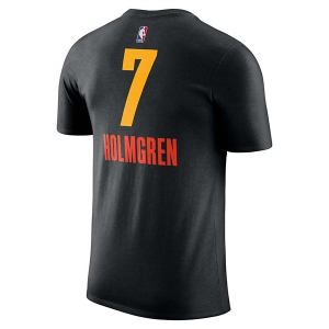Oklahoma City Thunder Chet Holmgren #7 2024 City Edition Name & Number Nike T-Shirt Small Black