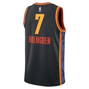 Oklahoma City Thunder Chet Holmgren #7 Nike 2024 City Edition Jersey Small Black