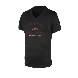 Minnesota Golden Gophers Nike Girls' Legend Kids' T-Shirt Medium Black