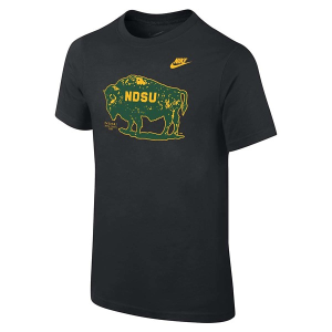 North Dakota State Bison Nike Mascot Kids' T-Shirt XLarge Black