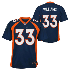 Denver Broncos Javonte Williams #33 Nike Alternate Kids' Jersey XLarge Navy