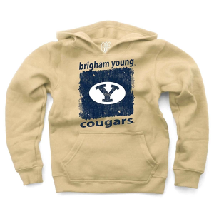 BYU Cougars Wes and Willy Kids Hoodie Large Stone