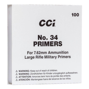 CCI Mil-Spec No. 34 /7.62mm Large Rifle Primer Brick