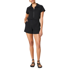 Women's Spanx AirEssentials Half-Zip Romper Small Very Black
