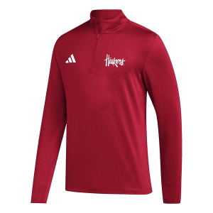 Nebraska Cornhuskers adidas Golf Script 1/4 Zip Small Red
