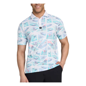 Men's Bad Birdie White Caps Welcome Polo 2XLarge White Blue