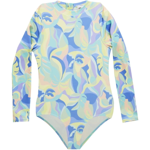 Girls' Billabong Return to Paradise Long Sleeve Zip-Back One Piece Swimsuit 4 Leisr