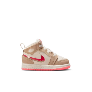 Jordan 1 Mid SE Shoes Toddler 10T Regular Desert/Fusion Red-Pale Ivory