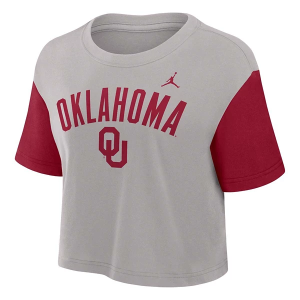 Oklahoma Sooners Nike Women's Colorblock Crop Large Crimson