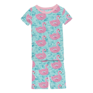 Kickee Pants Print T-Shirt and Shorts Pajama Set Toddler 4T Pool Party