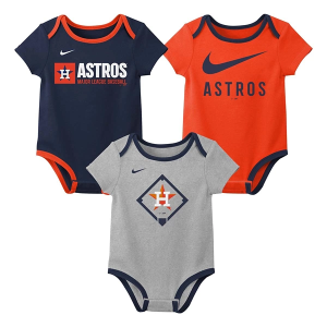 Nike Baby Houston Astros 3pk Creeper Onesie Set