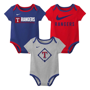 Nike Baby Texas Rangers 3pk Creeper Onesie Set
