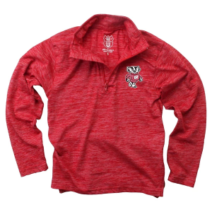 Wisconsin Badgers Wes and Willy Kids 1/4 Zip Small Cherry
