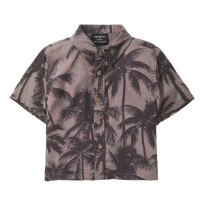 Little Bipsy Palm Print Button Up Shirt Baby 3/6 mo. Grey Heather