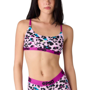 Women's PSD Scoop Modal Sports Bra Medium Floral Leopard