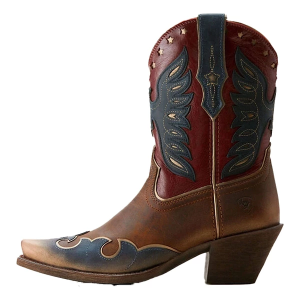 Women's Ariat Bravery Western Boots 9 Denim/Brown