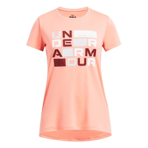 Girls' Under Armour Tech Block Logo T-Shirt XLarge Orange