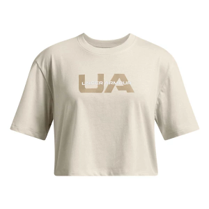 Girls' Under Armour Boxy Crop Branded T-Shirt Medium Summit White