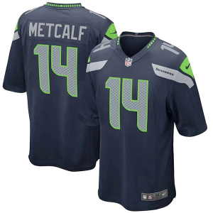 Seattle Seahawks DK Metcalf #14 Nike Game Jersey Large Navy