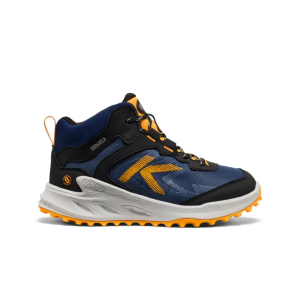 Kids' KEEN Zionic Mid Waterproof Hiking Boots Outdoor Big 6 Navy/Yellow