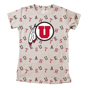 Wes And Willy Utah Utes Wes and Willy Girls' All-Over Print Kids' T-Shirt Large Oatmeal - $12.99 at SCHEELS