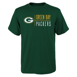 Genuine Stuff Kids' Green Bay Packers Genuine Stuff Yardline T-Shirt Large Hunter - $9.99 at SCHEELS