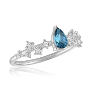 Stacks Women's Stacks Elegant Montana Blue Teardrop Ring 7 Silver - $9.99 at SCHEELS