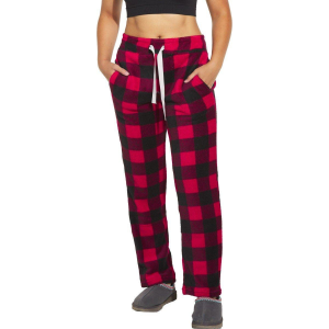 Women's Fornia Fleece Drawstring Pajama Pants Small Red Black