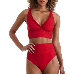Mimi Flamingo Women's Mimi Flamingo Sonny Midkini Swim Bikini Top Contemporary 8 Cherry - $62.99 at SCHEELS
