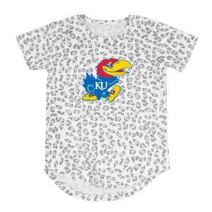 Kansas Jayhawks Wes and Willy Girls' Leo Kids' T-Shirt Medium White