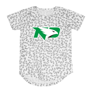 North Dakota Fighting Hawks Wes and Willy Girls' Leo Kids' T-Shirt Medium White
