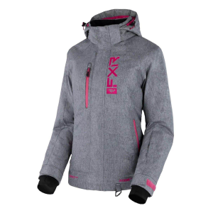 Women's FXR Fresh Shell Jacket 6 Grey Linen/Fuchsia