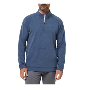 Travismathew Men's TravisMathew Performance Waffle Long Sleeve 1/4 Zip 2XLarge Bering Sea - $127.99 at SCHEELS