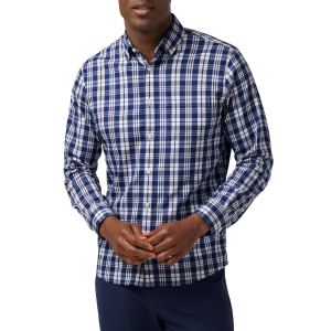 Mizzen+Main Men's Mizzen+Main Kennedy Long Sleeve Button Up Shirt XLarge Midnight Navy Beckett Plaid - $110.99 at SCHEELS